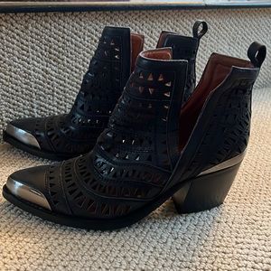Jeffrey Campbell laser cut booties